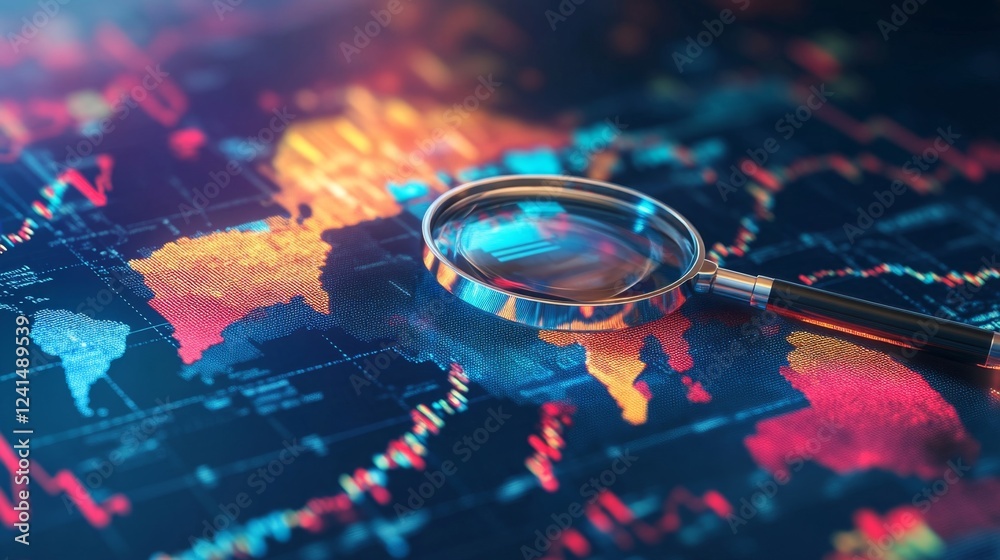 custom made wallpaper toronto digitalExploring the world closeup of a magnifying glass over a global map travel photography detailed perspective