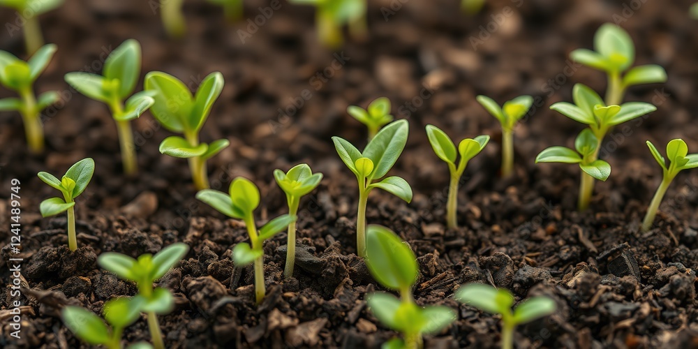 Verdant Seedlings Flourishing in Fertile Earth Verdant Seedlings Flourishing in Fertile Earth