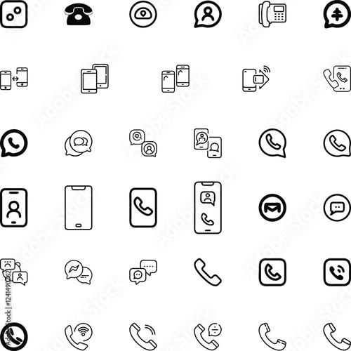 Minimalist Social Media & Communication Icons Set