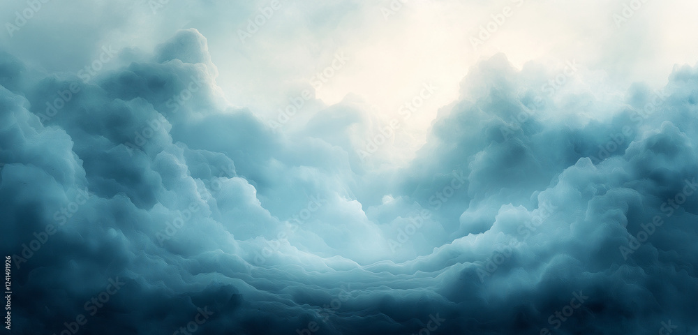 Obraz premium Abstract watercolor background with blue and teal tones. 