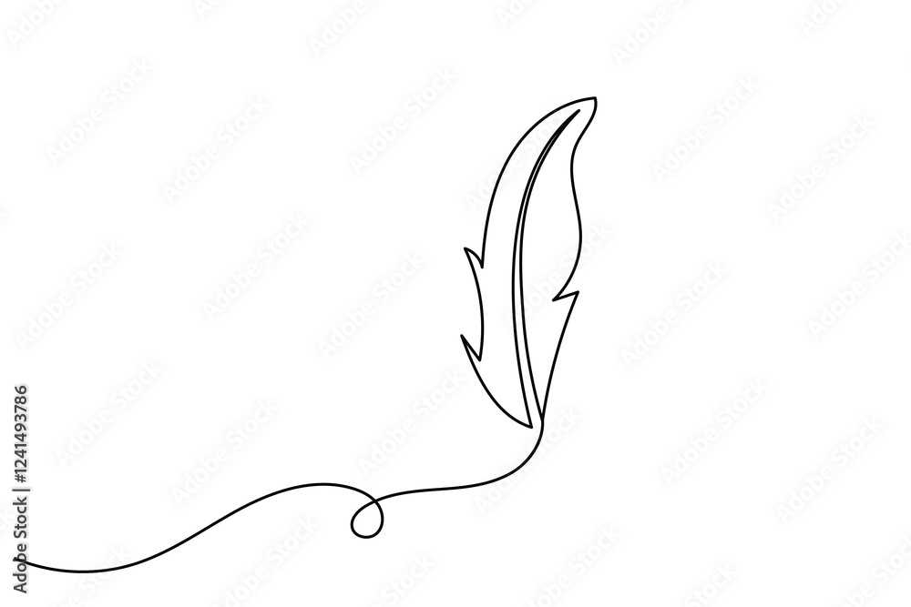 Bird feather single line art of icon hand drawn outline vector illustration
Bird feather single line art of icon hand drawn outline vector illustration