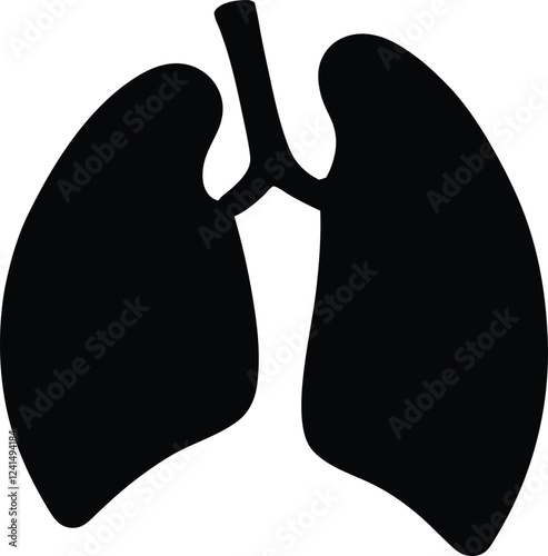 Lungs Human organs hand drawn vector illustration line art. Human lungs. Medical illustration. Vector on white background