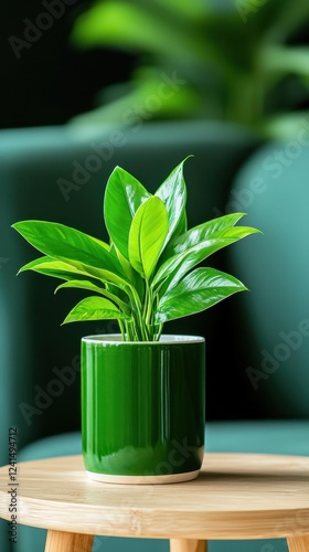 Indoor Plant Care Tips Living Room Home Decor Green Environment Close-up Serenity and Relaxation photo