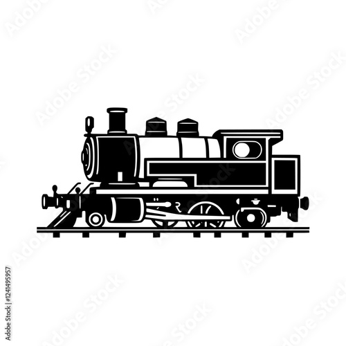 Vintage Steam Train: A Classic Railroad Journey - Retro Locomotive Illustration