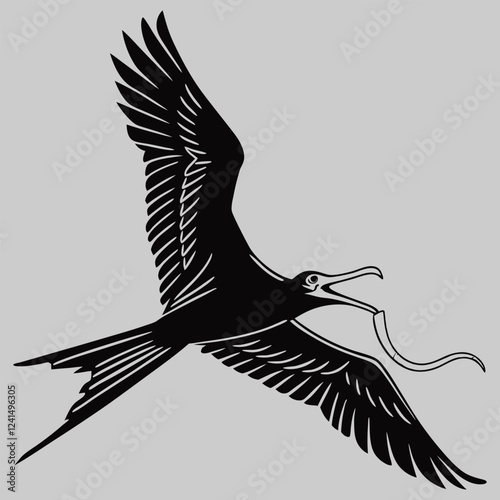 a bird catching a worm silhouette vector design art and illustration