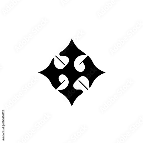 Geometric Cross Symbol: Abstract Design Element for Logo, Icon, and Branding