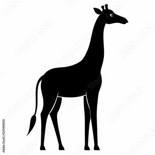 Minimalist Giraffe Silhouette Vector Design