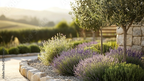 Creating a tranquil mediterranean landscape with olive trees