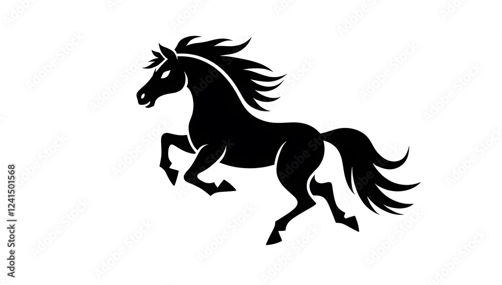 Elegant Black Horse Silhouette Design Elegant Black Horse Silhouette Design