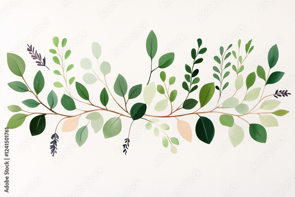 Obraz premium A green leafy plant with purple flowers is shown in the image