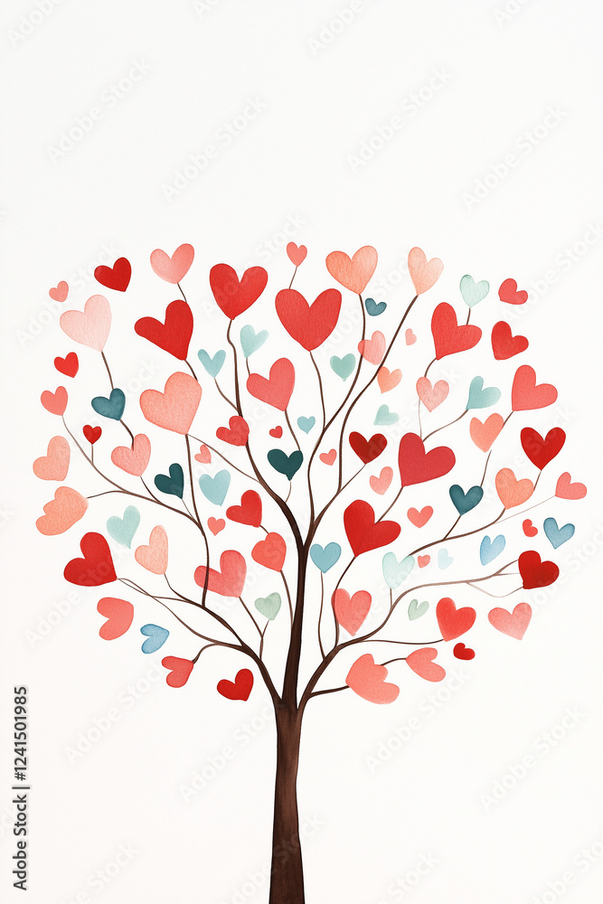 A tree with many hearts on it A tree with many hearts on it