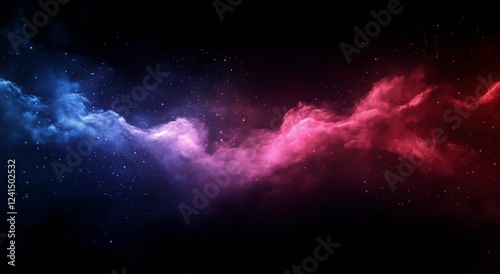 Colorful cosmic nebula with swirling gases and stars in the night sky