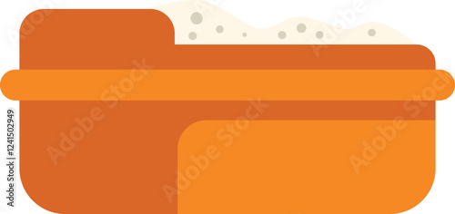 Orange litter box full of sand, an essential supply for taking care of pet hygiene