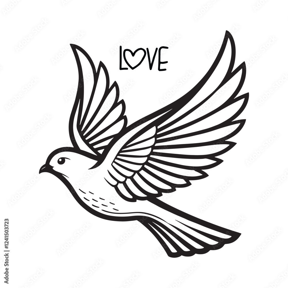 Fototapeta premium Happy Valentines Day Dove sign