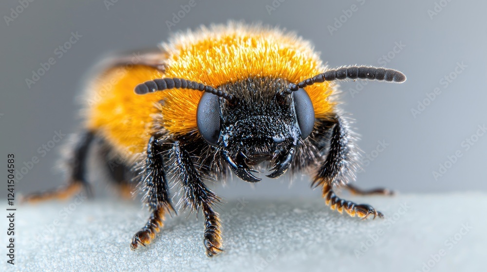 Fuzzy bee macro shot, close-up, garden, insect Fuzzy bee macro shot, close-up, garden, insect