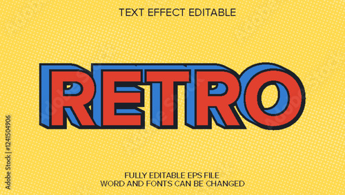 retro Comic text effect 3d style editable vector