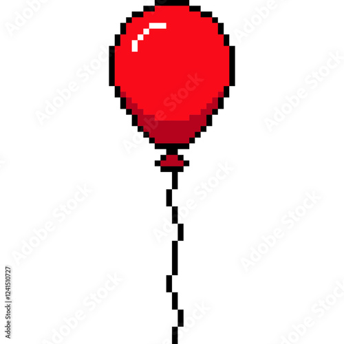 Pixel balloon. 8 bit Balloon. Pixelated icon