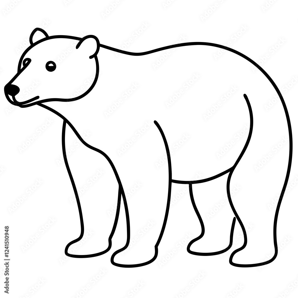 Minimalist Polar Bear Line Art Vector Minimalist Polar Bear Line Art Vector