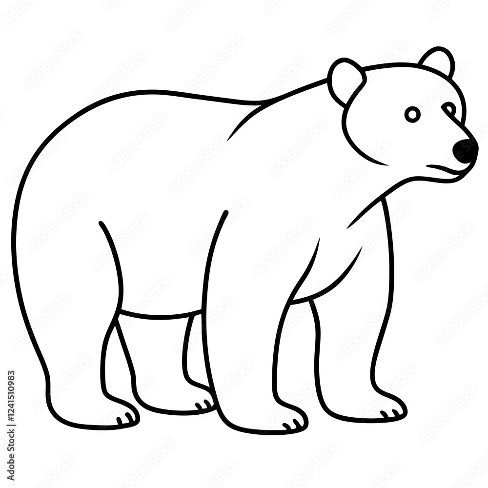 Minimalist Polar Bear Line Art Vector Minimalist Polar Bear Line Art Vector