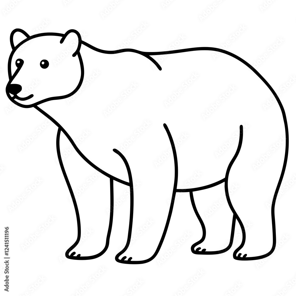Minimalist Polar Bear Line Art Vector Minimalist Polar Bear Line Art Vector