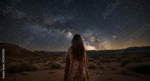 the moon and stars over the desert