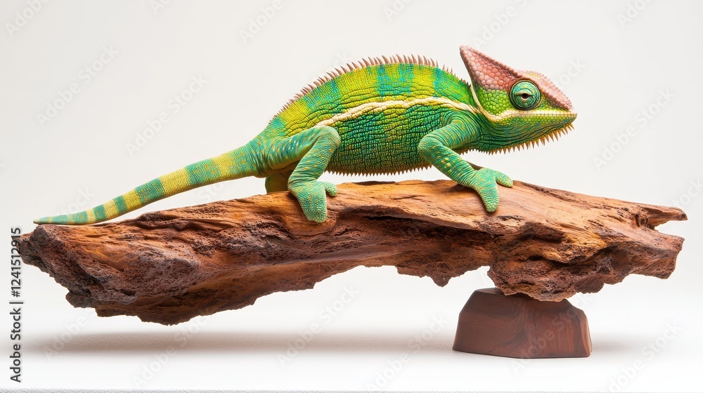 Fototapeta premium Chameleon in action natural habitat photography studio close-up colorful adaptation