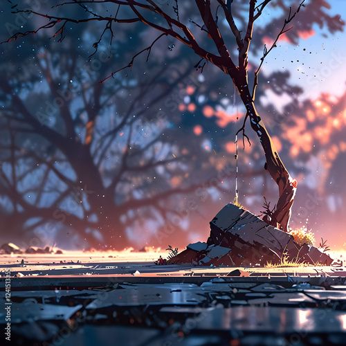 Nature's Quiet Reclamation, desktop wallpaper - Generative AI