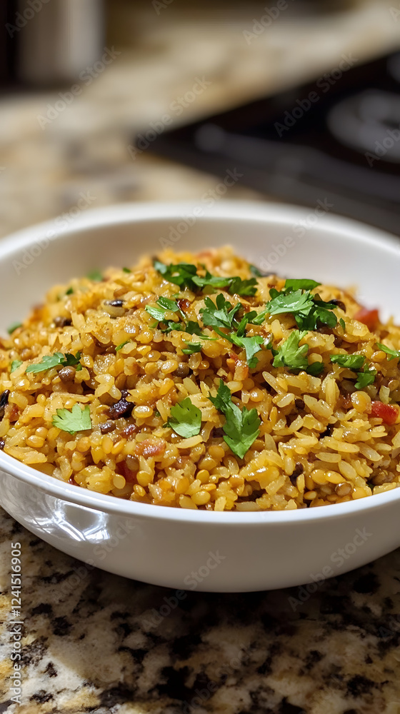 Lebanese lentil rice with caramelized onions. Lebanese lentil rice with caramelized onions.