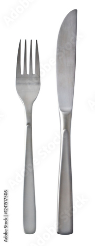 Knife and fork isolated