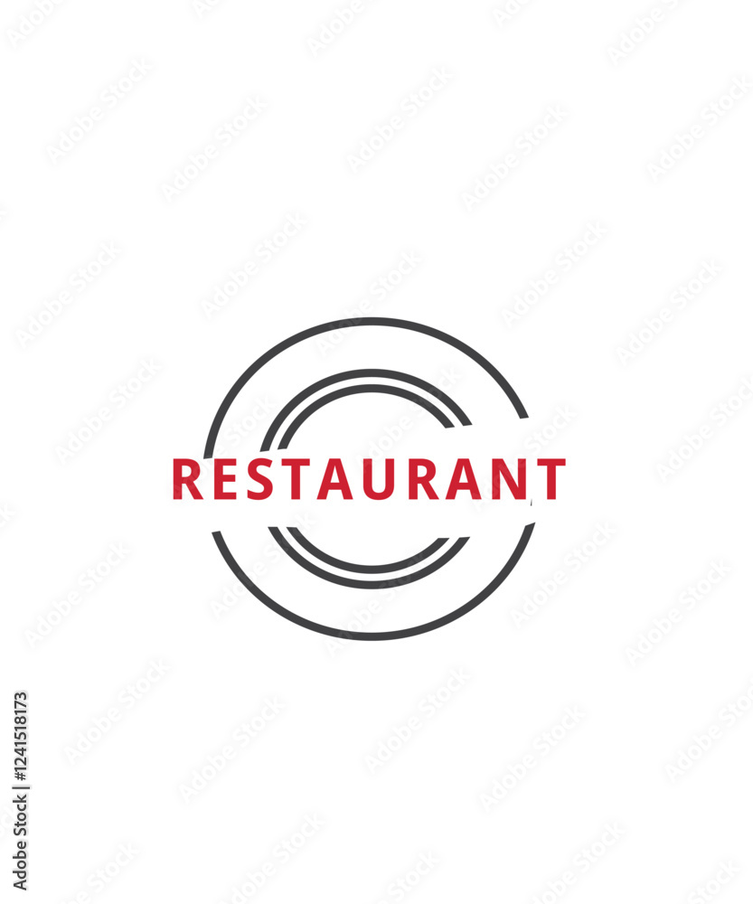 restaurant logo with plate, restaurant logo design vector illustration restaurant logo with plate, restaurant logo design vector illustration