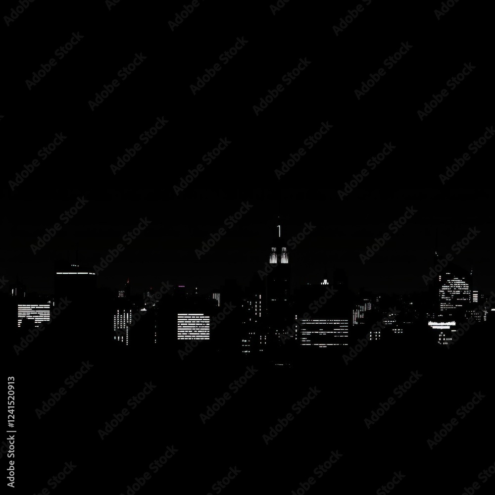 Obraz premium Skyline silhouette with modern skyscrapers on a light background silhouetted skyline cityscape architecture illustration building city vector