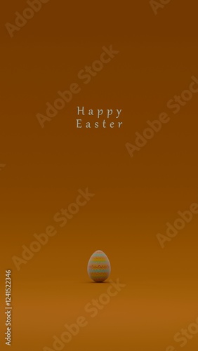 Easter eggs decorated and aligned on a brown background with the text 