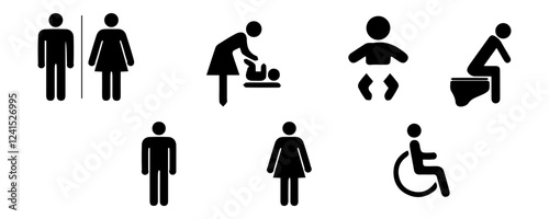 WC Symbole signs icons sanitär piktogramm icons set