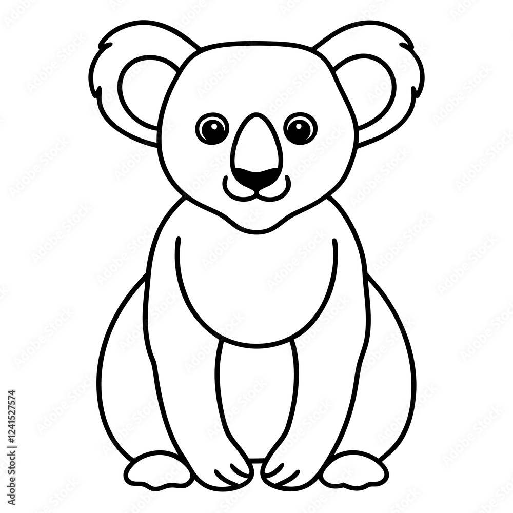 One-Line Koala Vector Design One-Line Koala Vector Design