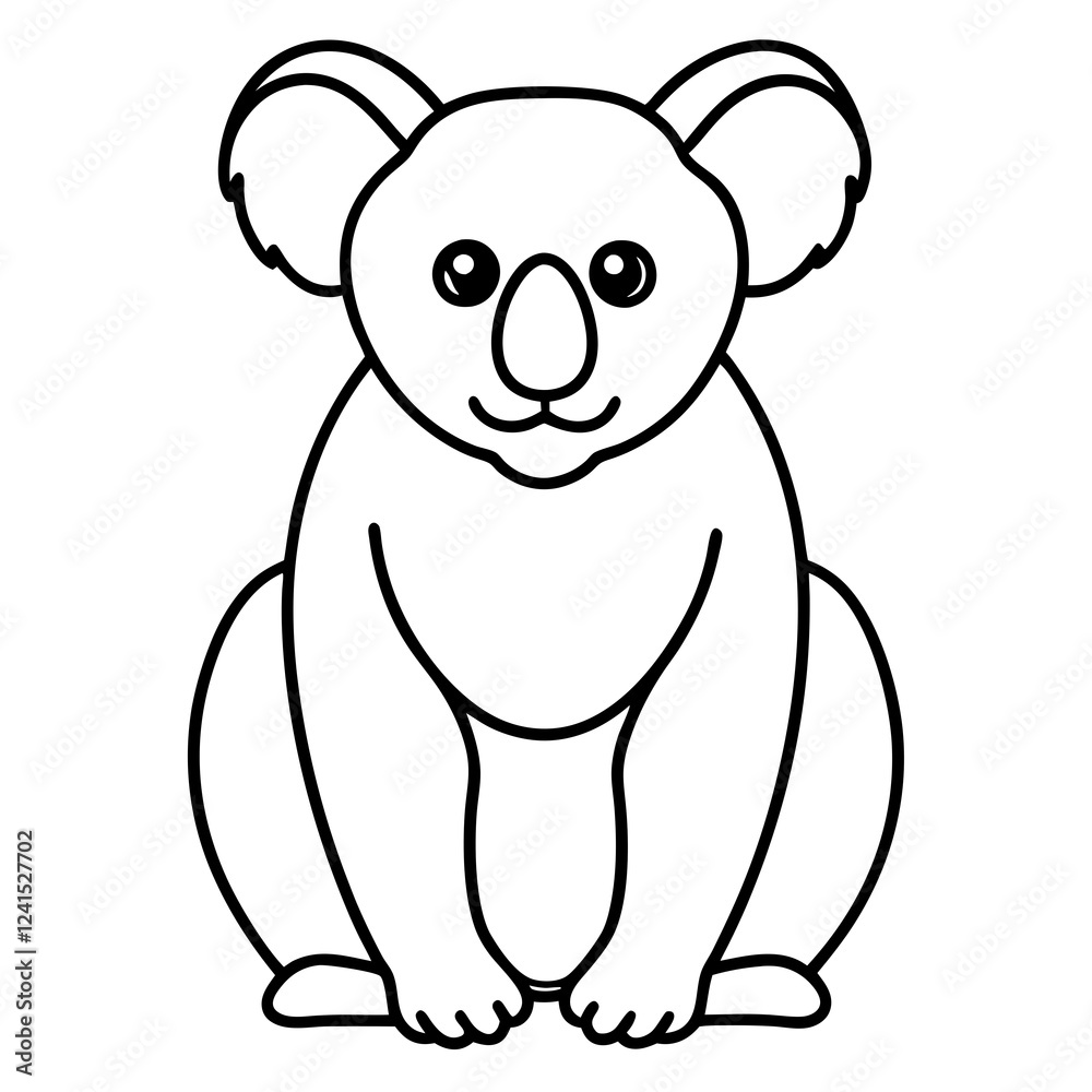 One-Line Koala Vector Design One-Line Koala Vector Design
