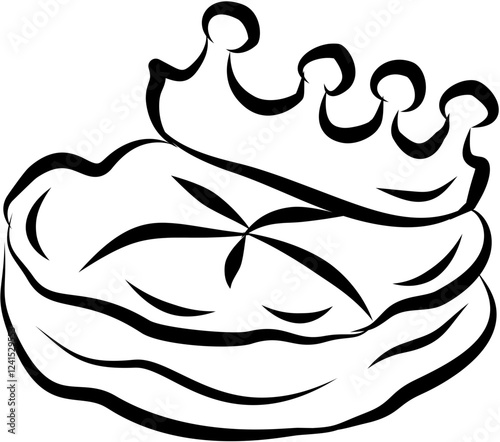 Bakery dessert. Hand drawn vector isolated doodle. Galette des rois