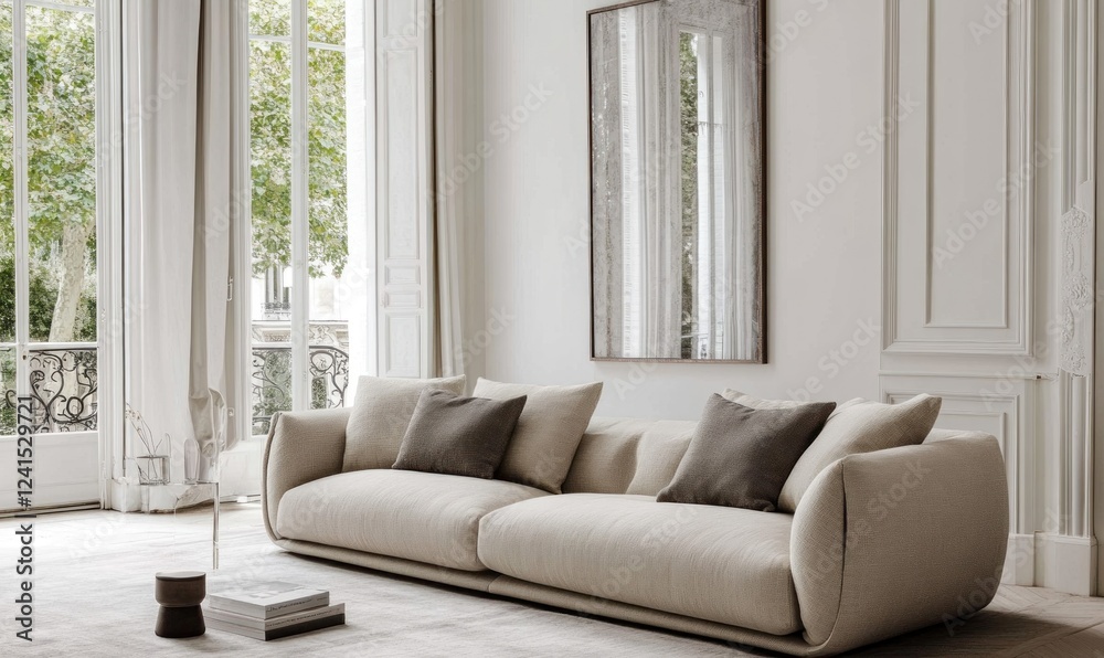 Fototapeta premium Serene Modern Living Room Interior Design