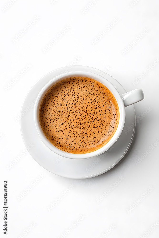 Cup of Cappuccino With Creamy Foam isolated on white background Cup of Cappuccino With Creamy Foam isolated on white background