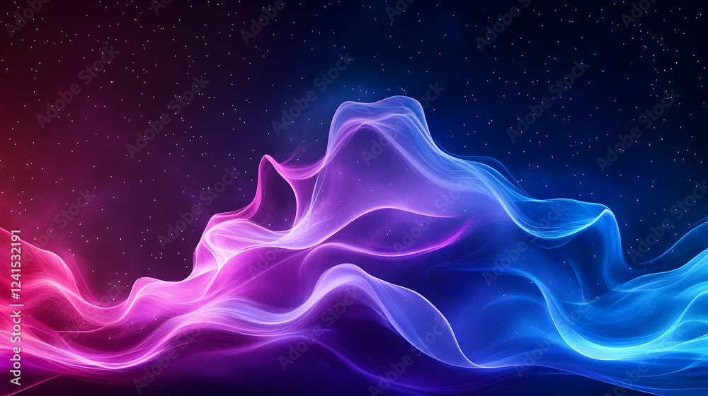 Abstract cosmic waves, vibrant colors, nebula background, ideal for design Abstract cosmic waves, vibrant colors, nebula background, ideal for design
