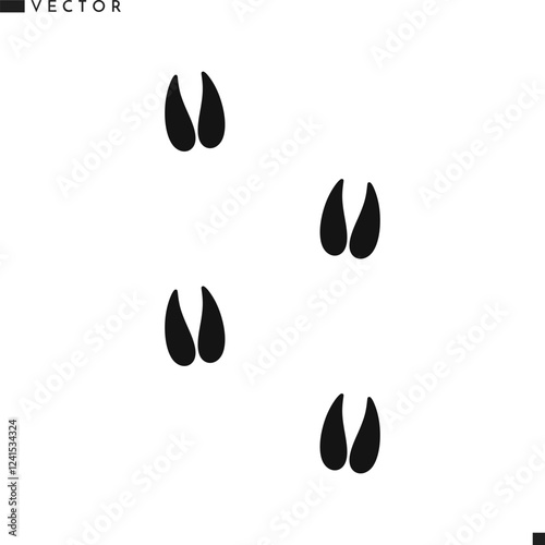 Deer footprint vector illustration  
