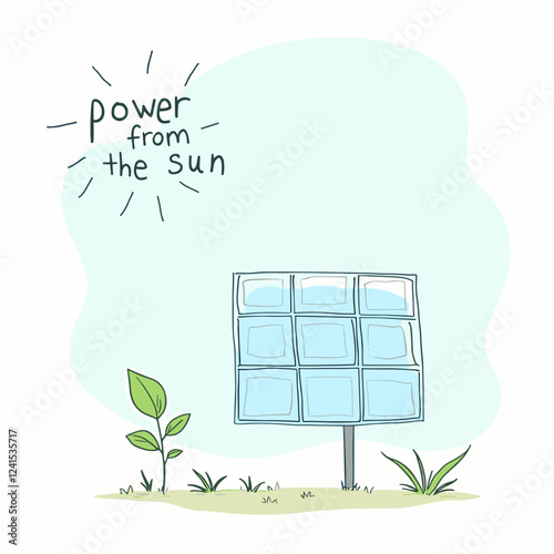 Nature's Power: A Vectorial Symphony of Solar Energy and Botany