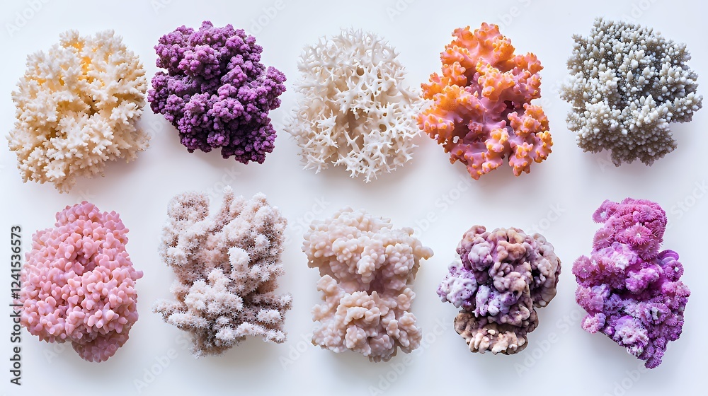 a collection of corals on a white background a collection of corals on a white background