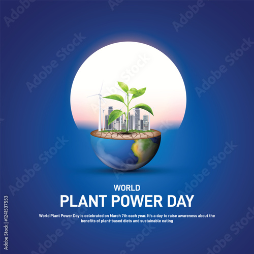 world plant power day. world plant power day creative banner, poster, social media post, background, postcard, template, web banner, cover, greetings card, backdrop, festoon, flyer design etc.