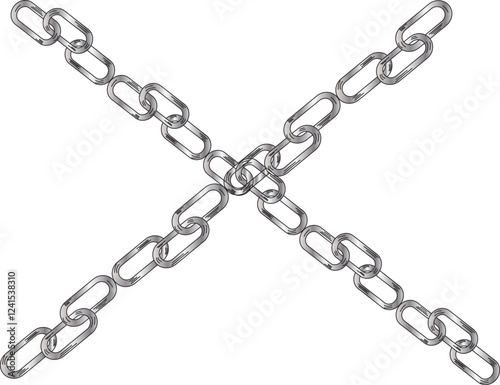 the illustration of chains that make a cross shape.