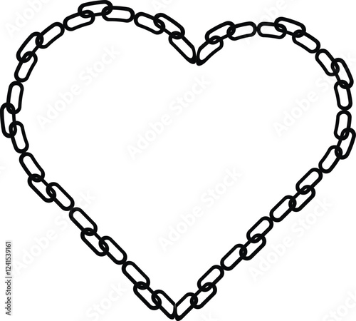 the illustration of chains that make love shape.