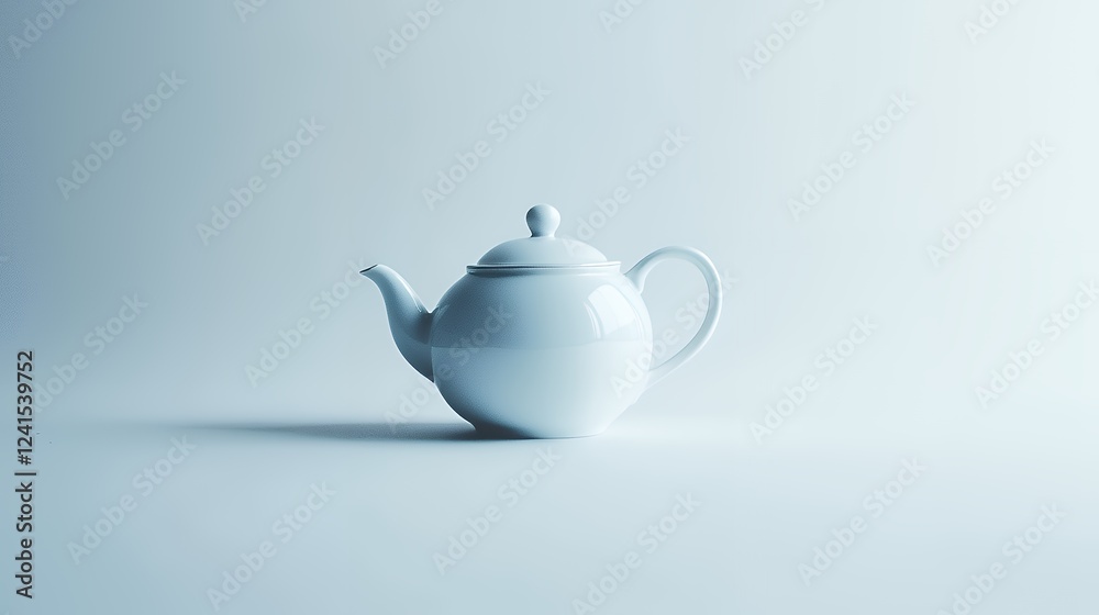 a white teapot on a blue background a white teapot on a blue background