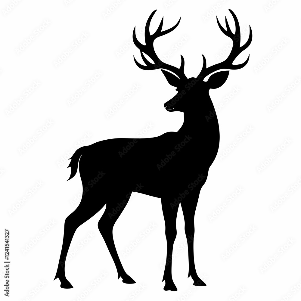 Obraz premium deer silhouette vector illustration