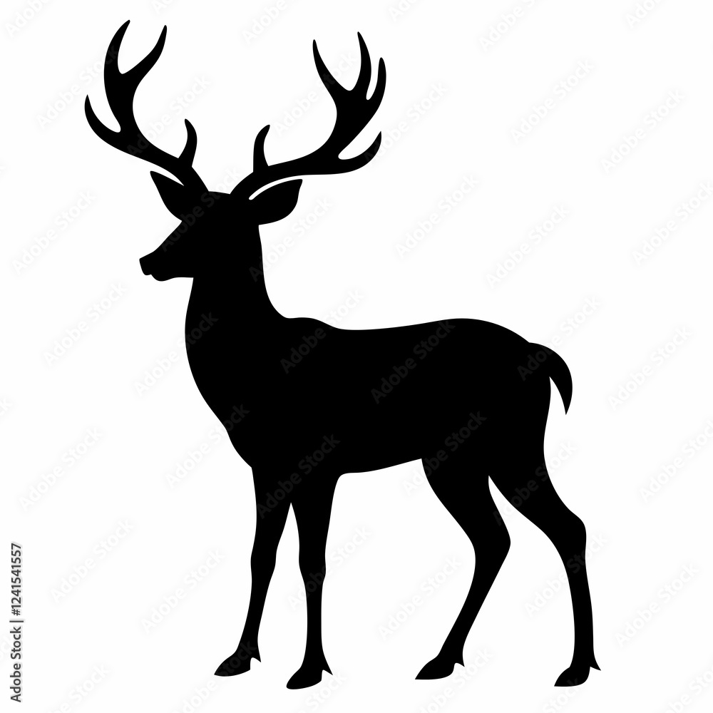 Fototapeta premium deer silhouette vector illustration
