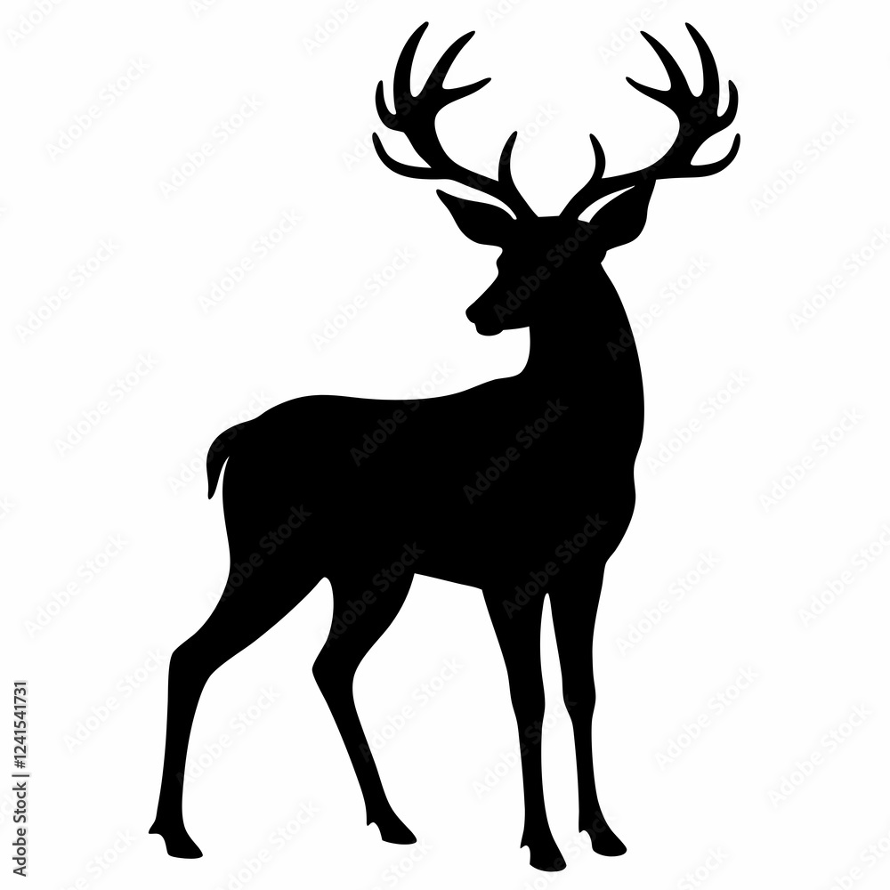 Obraz premium deer silhouette vector illustration