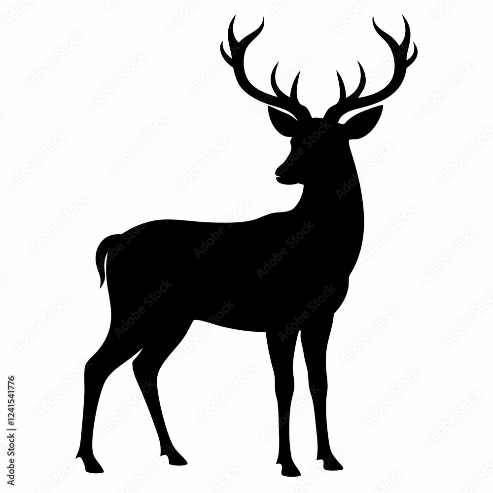 Obraz premium deer silhouette vector illustration